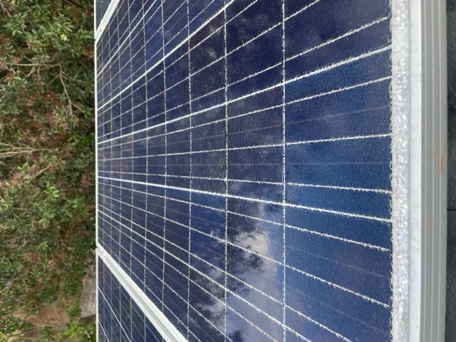 Glass broken on solar panel