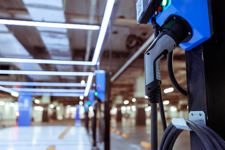 Electric car charging station for basement carpark of strata apartment building