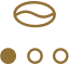 icon of coffee bean with one filled in circles